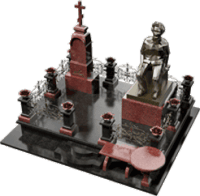 3D модель мемориального комплекса на могилу