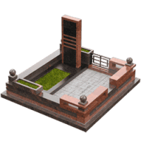 3D модель мемориального комплекса на могилу