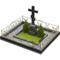 3D модель мемориального комплекса на могилу
